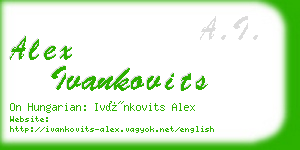 alex ivankovits business card